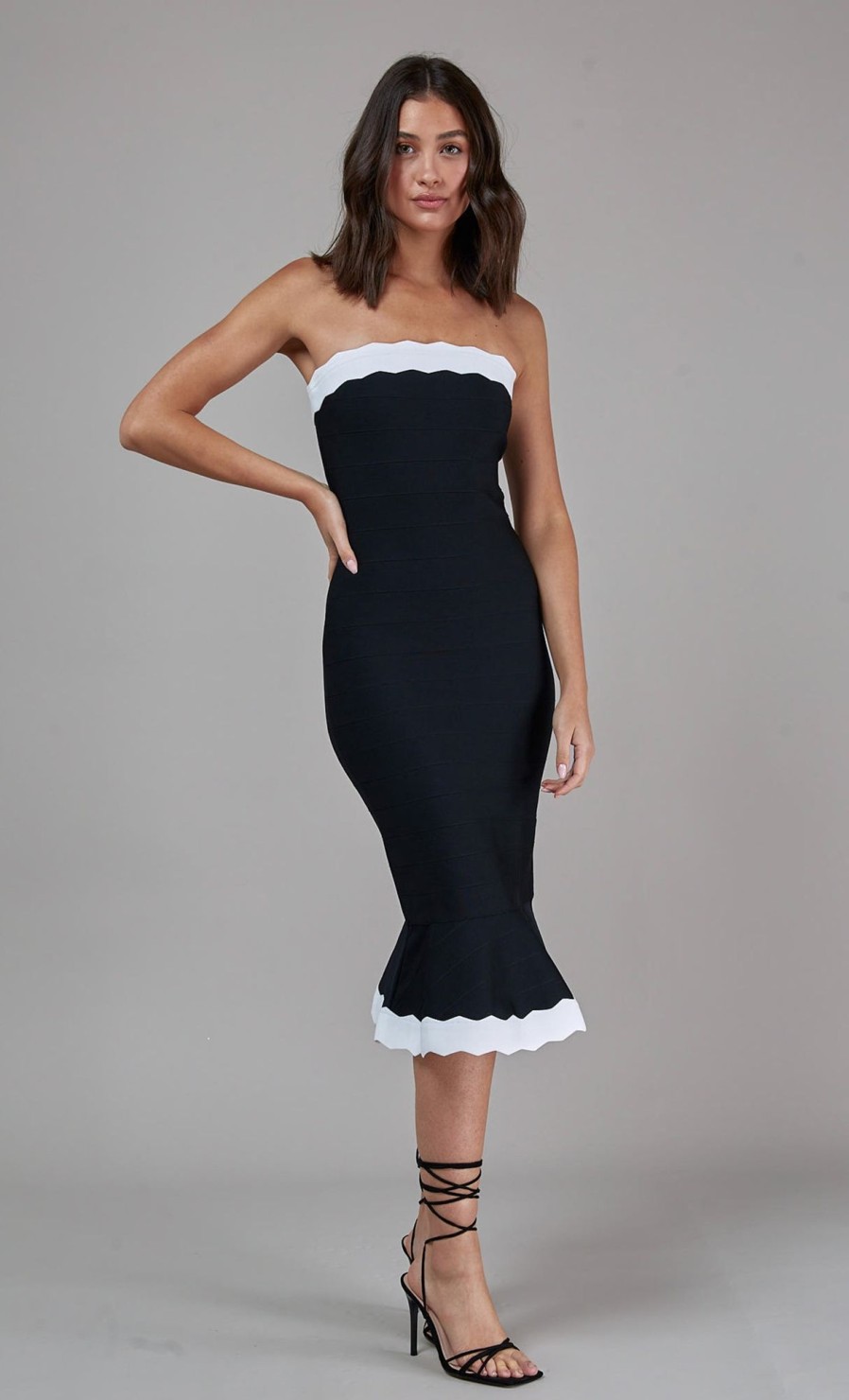 Women Rare London  Black Lace Up Detail Mini Dress ⋆ Partyofdress
